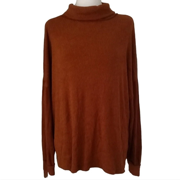 BKE Brushed Knit Ribbed Turtleneck Mocha Bisque Color Size Small - Picture 4 of 10